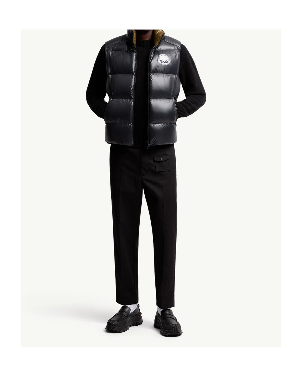 Moncler Black Lipsi High Neck Quilted Vest for men