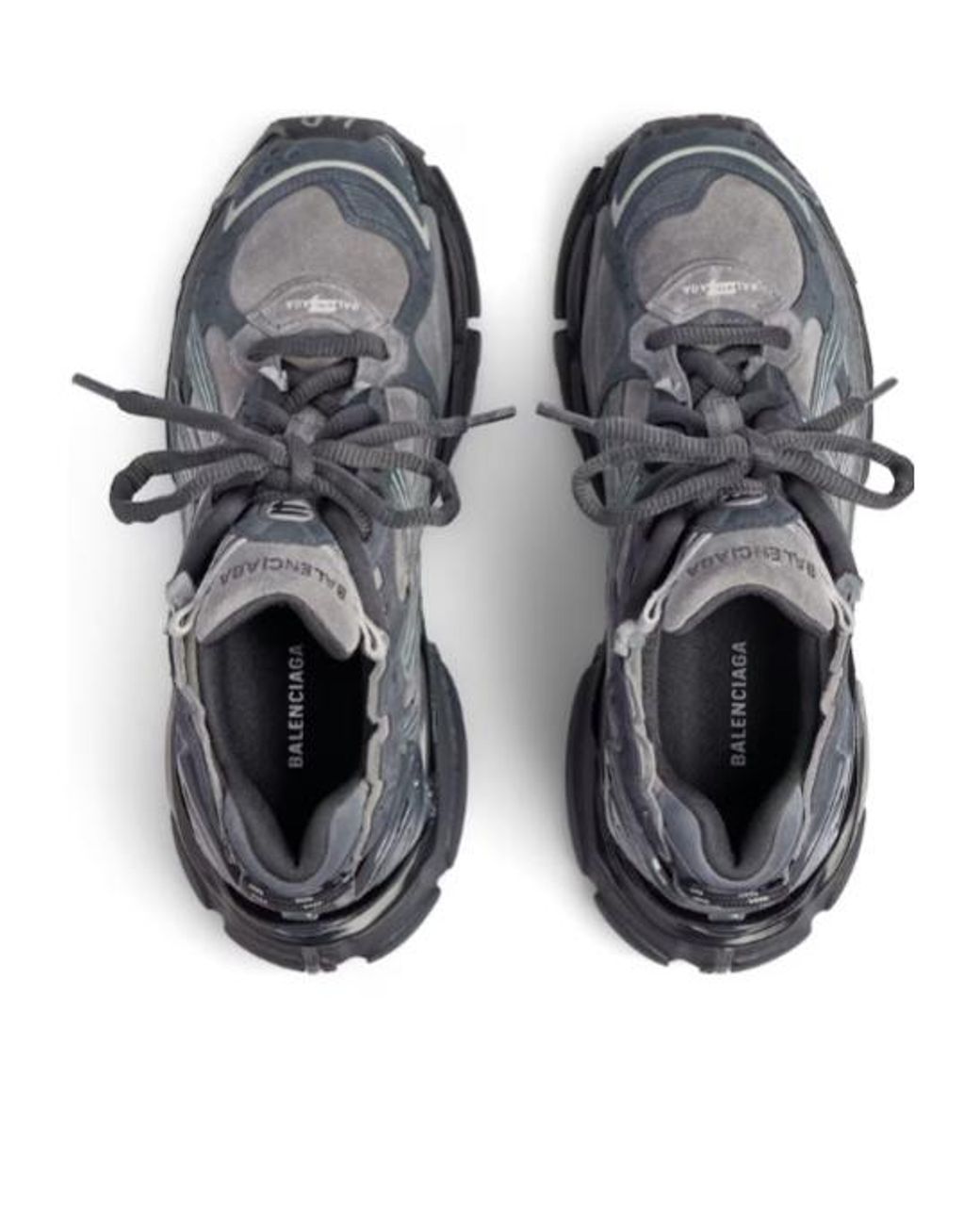 Balenciaga Gray Runner Lace-Up Sneakers for men
