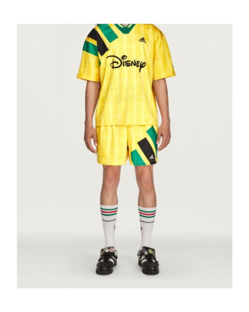 Adidas Yellow Originals Brain Dead Disney Graphic Shorts for men