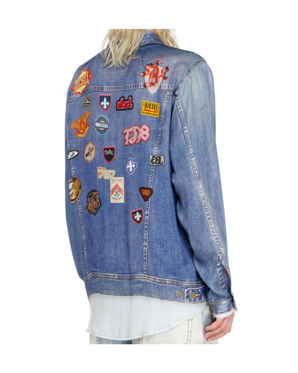 DIESEL Blue Simply Patch Embroidered Denim Shirt for men