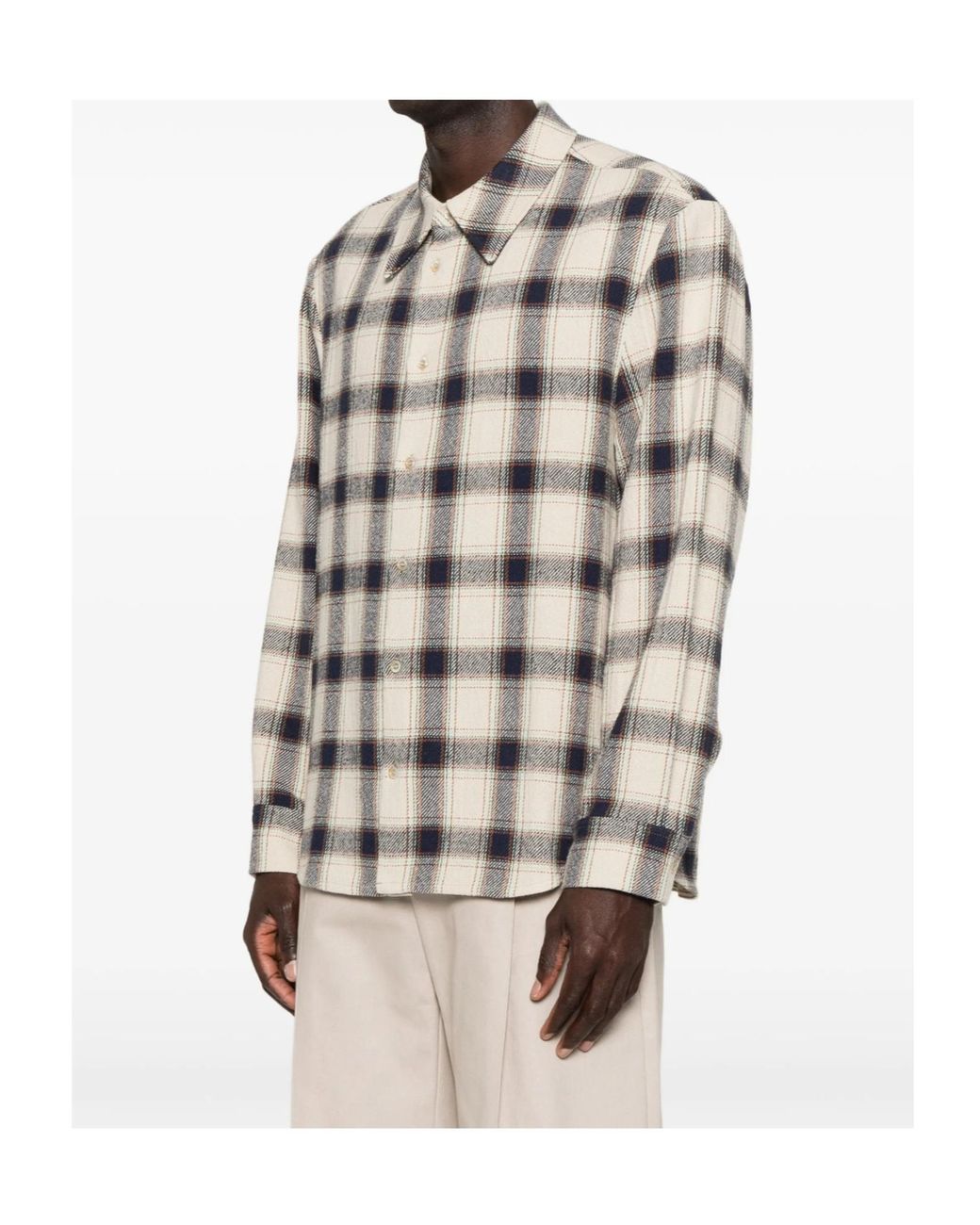 Séfr Gray Plaid Long-Sleeved Shirt for men