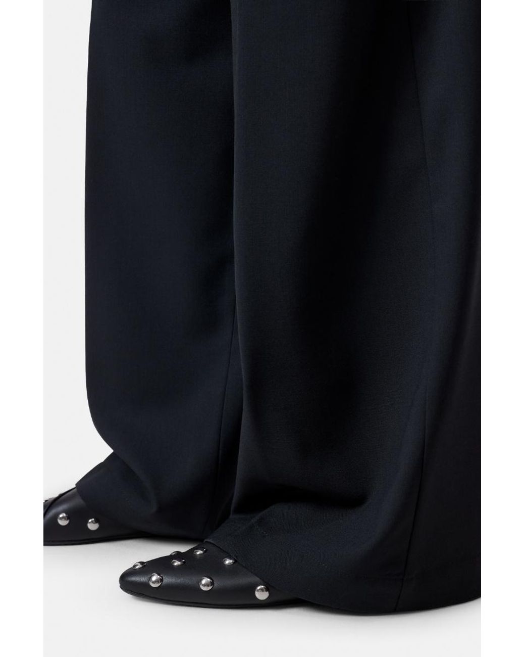 Closed Black Wes Pleated Wide-Leg Pants