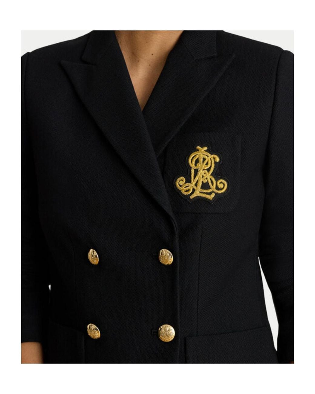Ralph Lauren Black Lauren Crest Double-Breasted Blazer