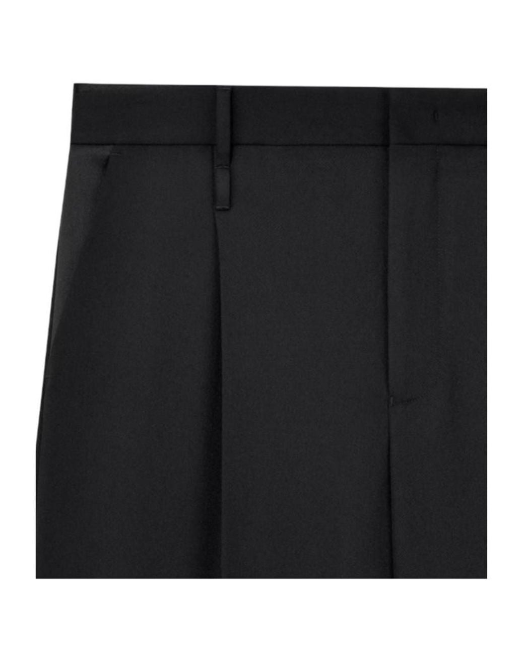 Emporio Armani Black Pleated Wide-Leg Trousers With A High Waist And Belt Loops for men