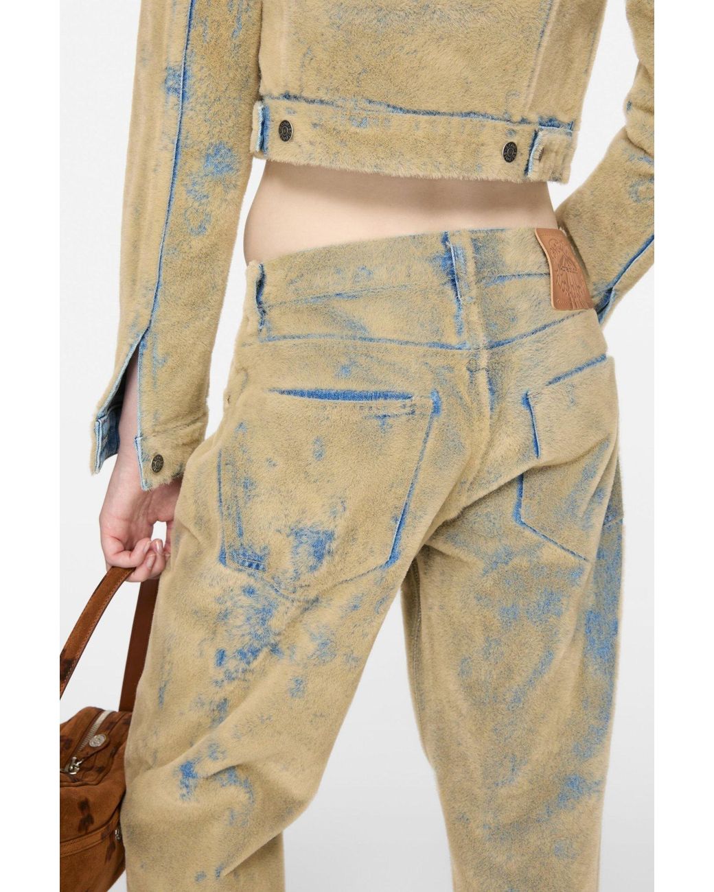 Acne Natural Flocked Straight-Leg Jeans
