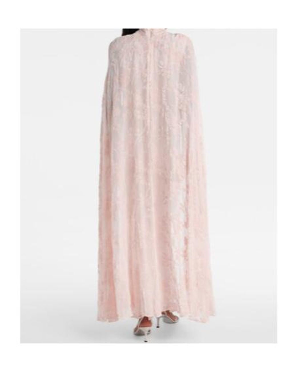 Rodarte Pink Caped Velvet Devoré Gown