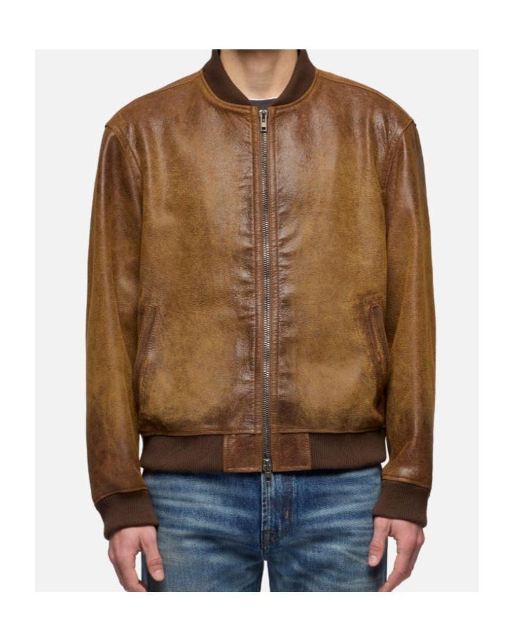 7 For All Mankind Brown Bomber Jacket for men