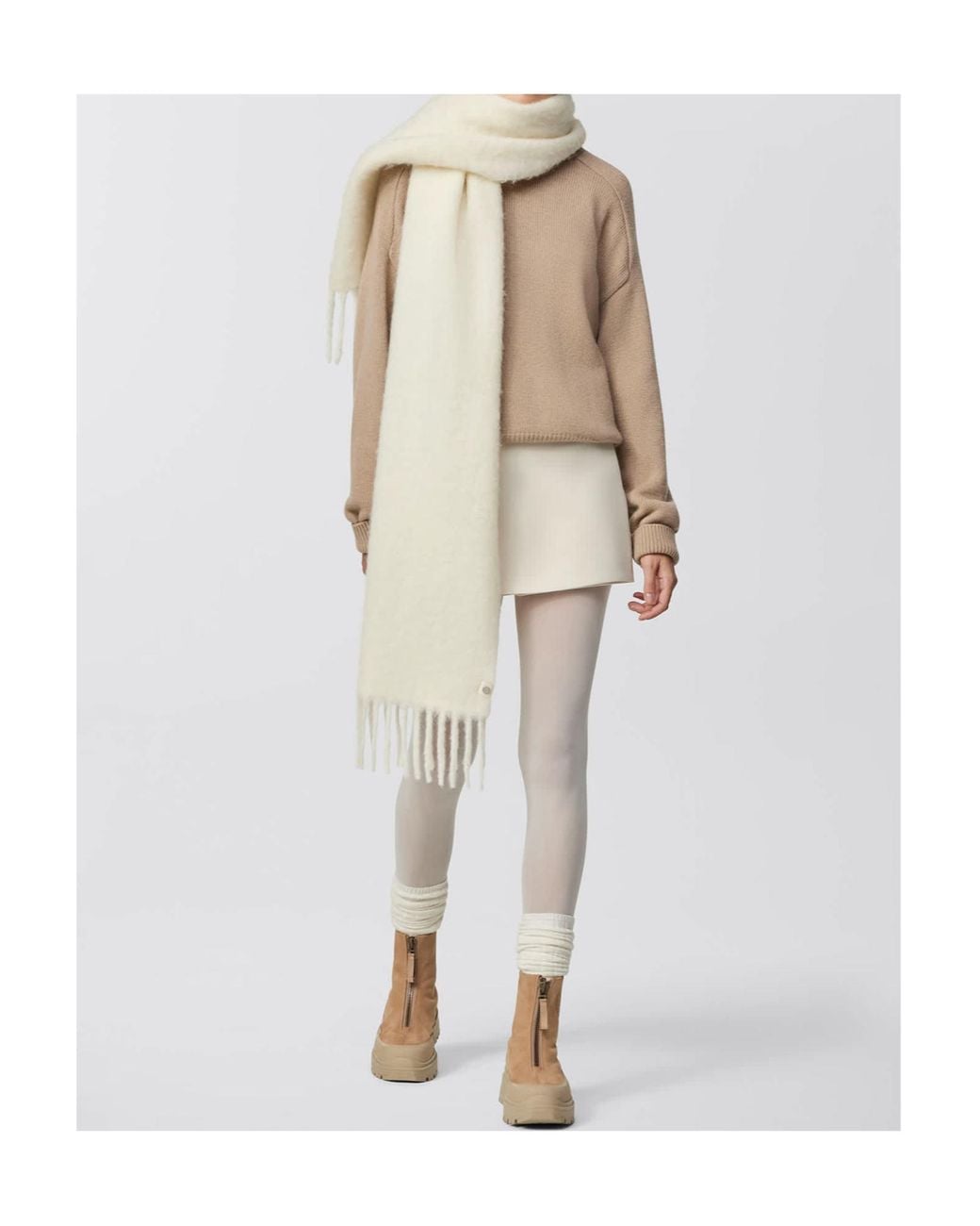 Canada Goose White Alpaca Scarf