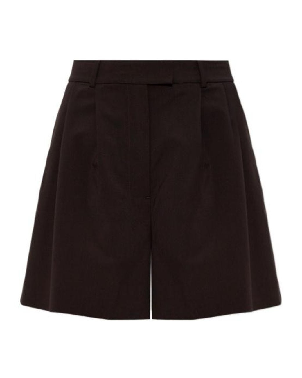 Lacoste Black Pleated-Design Tailored Shorts