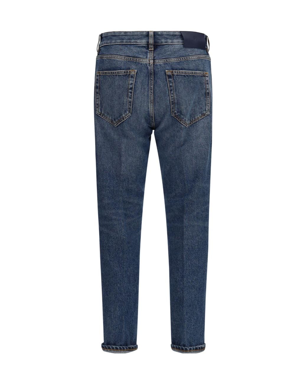 Pt Pantaloni Blue Pt Torino Turned-Up Straight-Leg Jeans for men