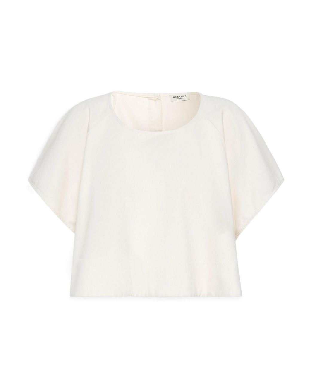 Weekend by Maxmara White Cropped Cotton Blouse