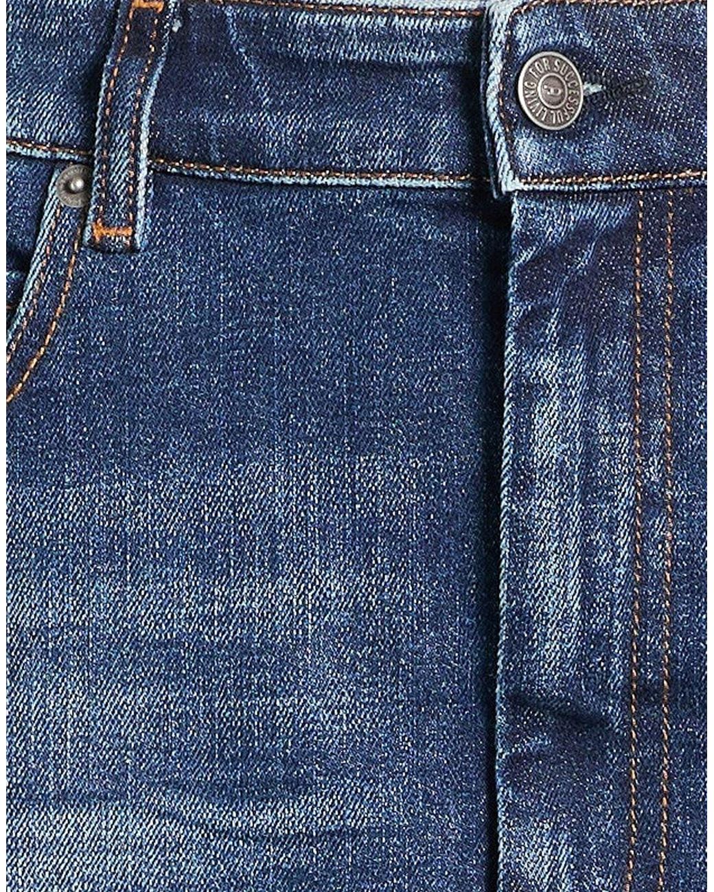 DIESEL Blue Dark Denim Midi Skirt