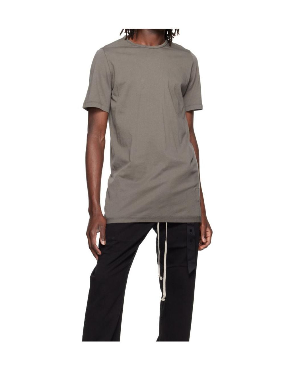 Rick Owens Gray Level T Elongated T-Shirt for men