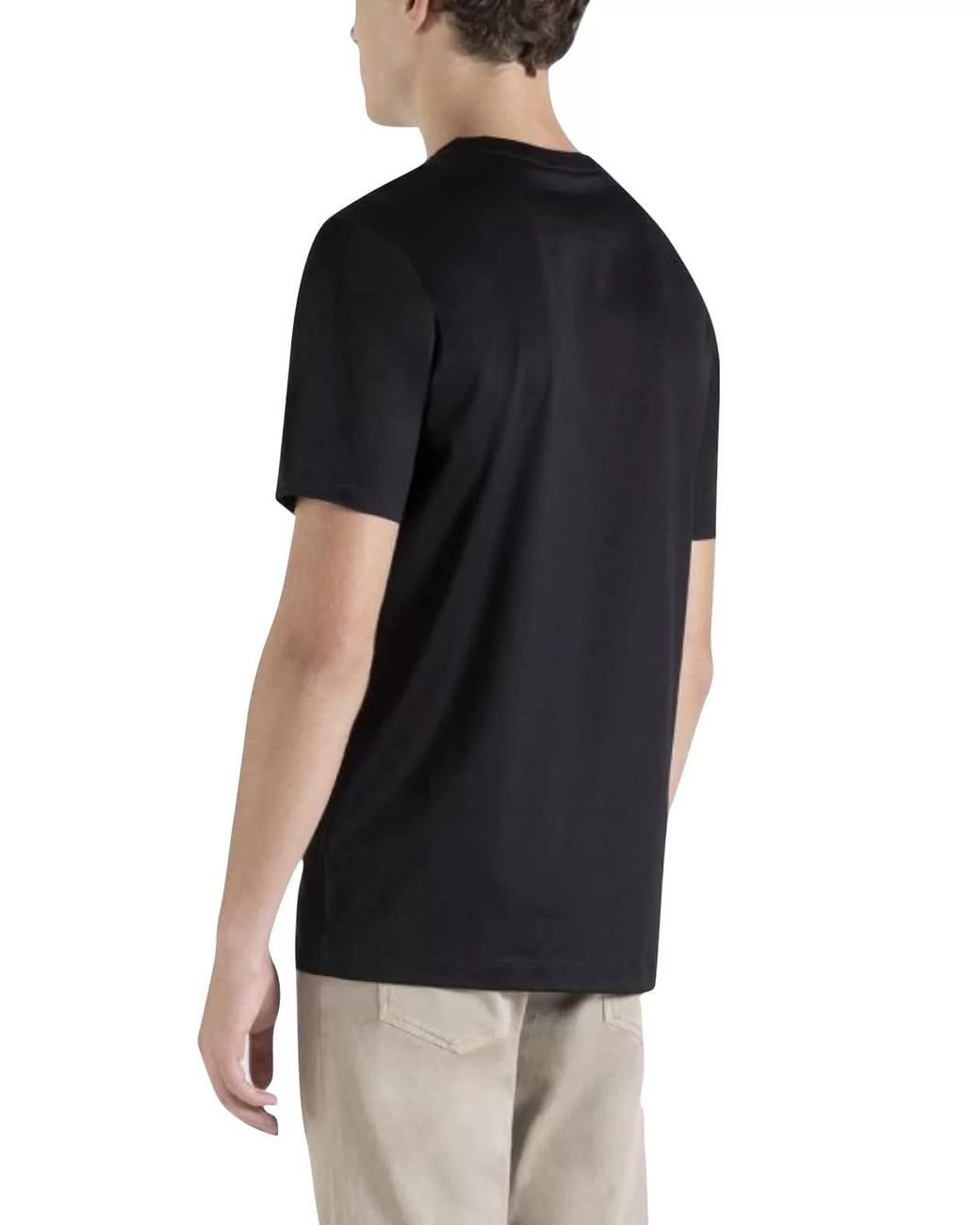 Paul & Shark Black V-Collar Short-Sleeved T-Shirt for men
