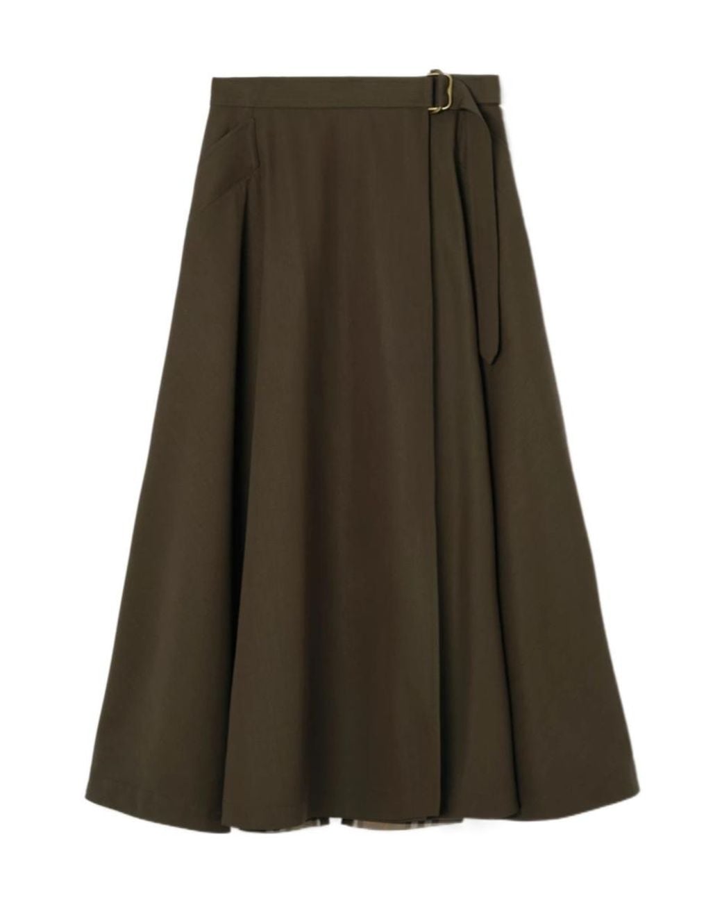 Burberry Green Belina Belted Maxi Skirt