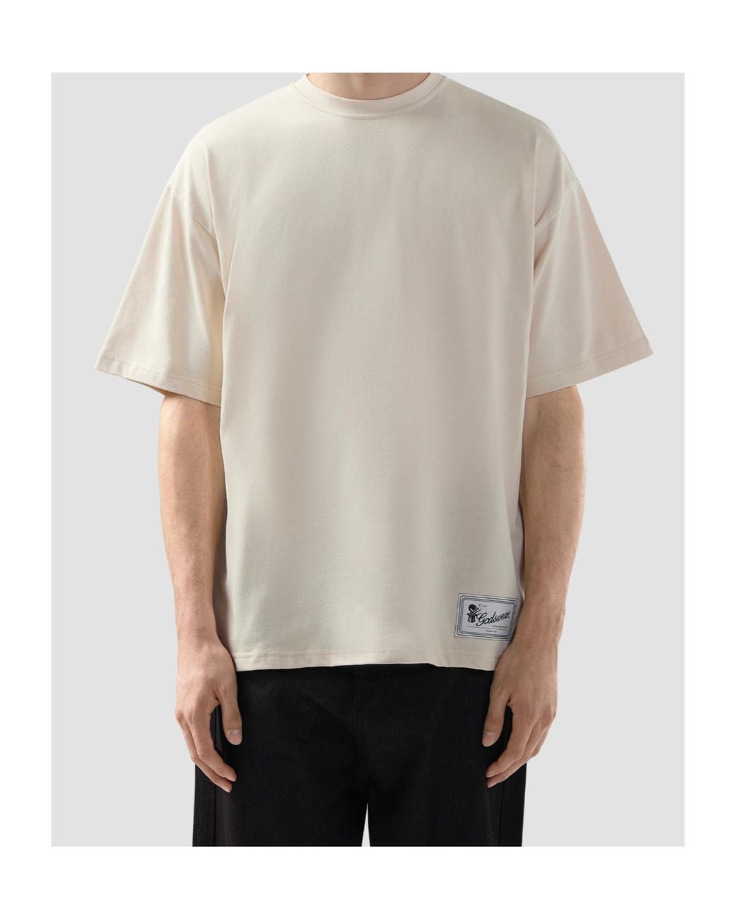 Gcds White Logo-Patch T-Shirt for men
