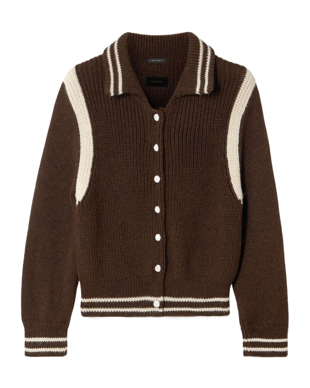 Mother Brown Striped Alpaca Cardigan