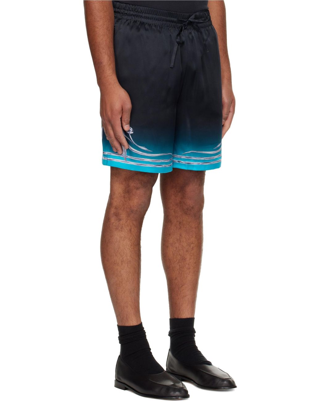 Casablanca Blue Blades Mushroom-Print Shorts for men