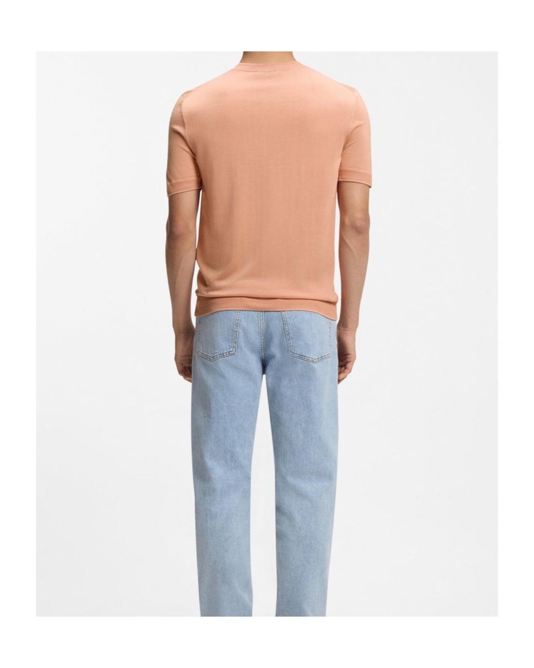 Boss Natural Nottano Short-Sleeve Knitted Top for men