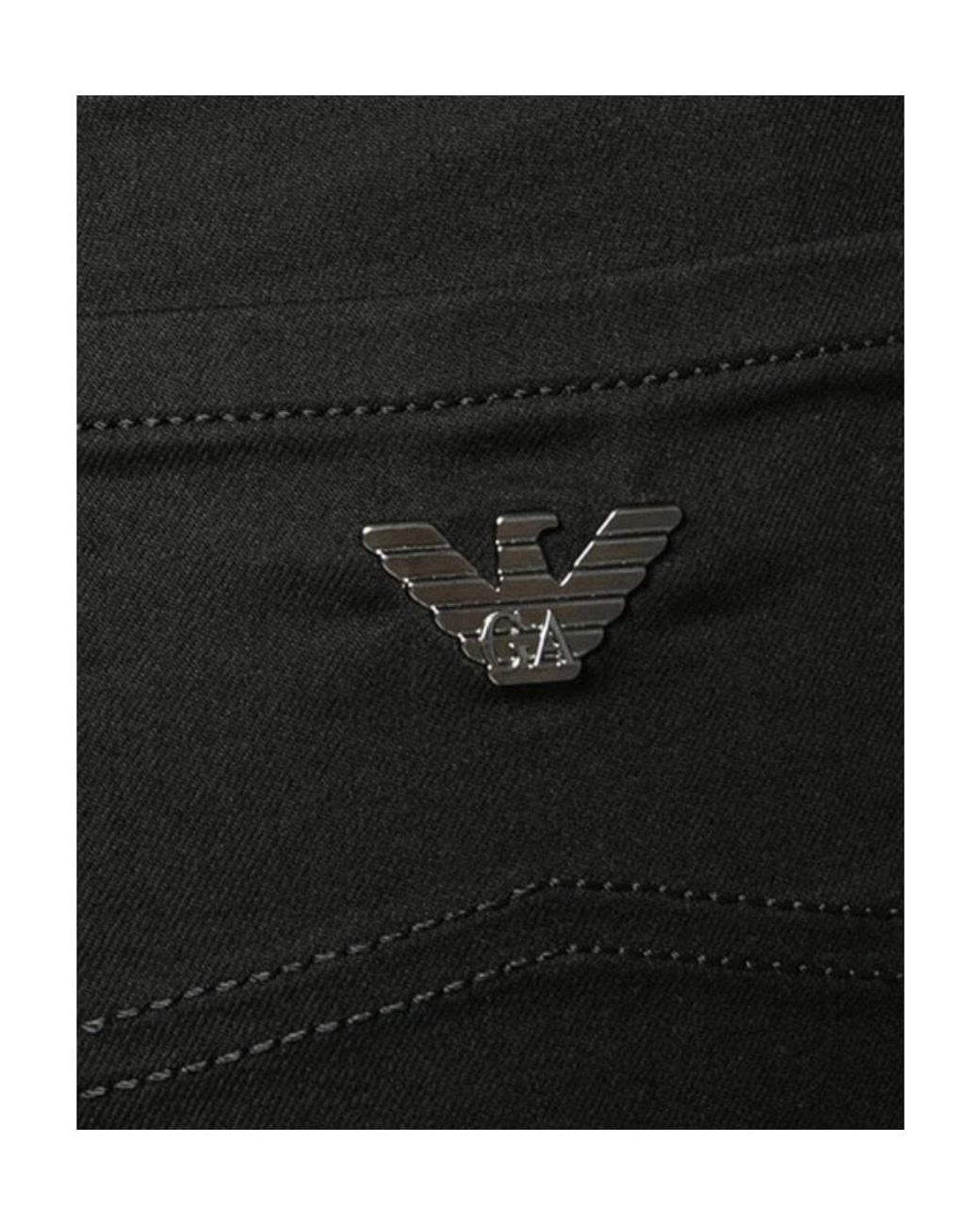 Emporio Armani Black Logo Denim Pants