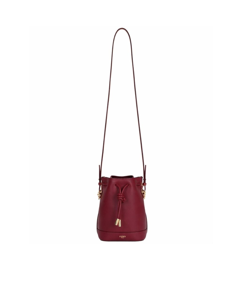 Fendi Red Mon Tresor Drawstring Mini Bucket Bag