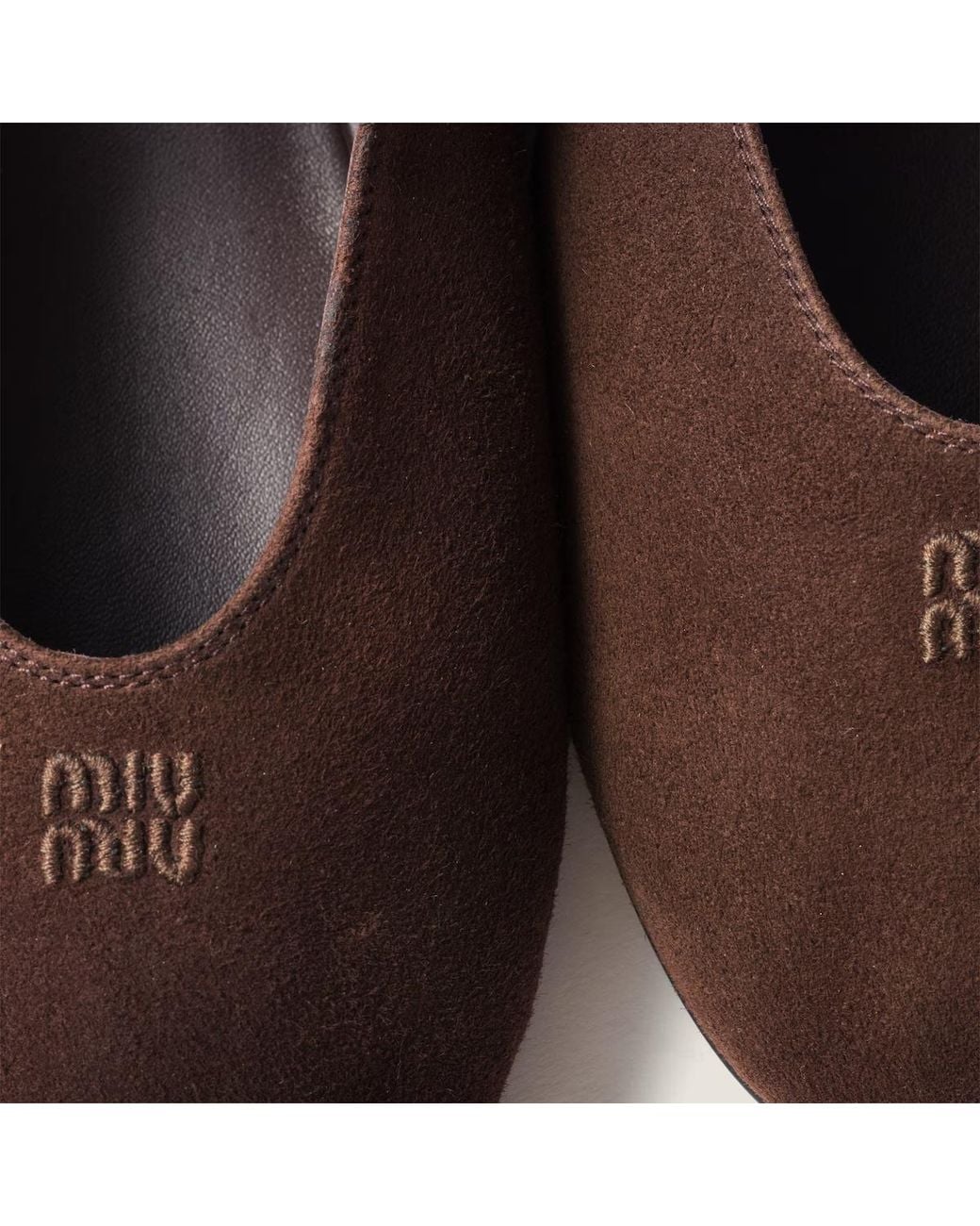 Miu Miu Brown Buckle-Fastened Ballet Flats