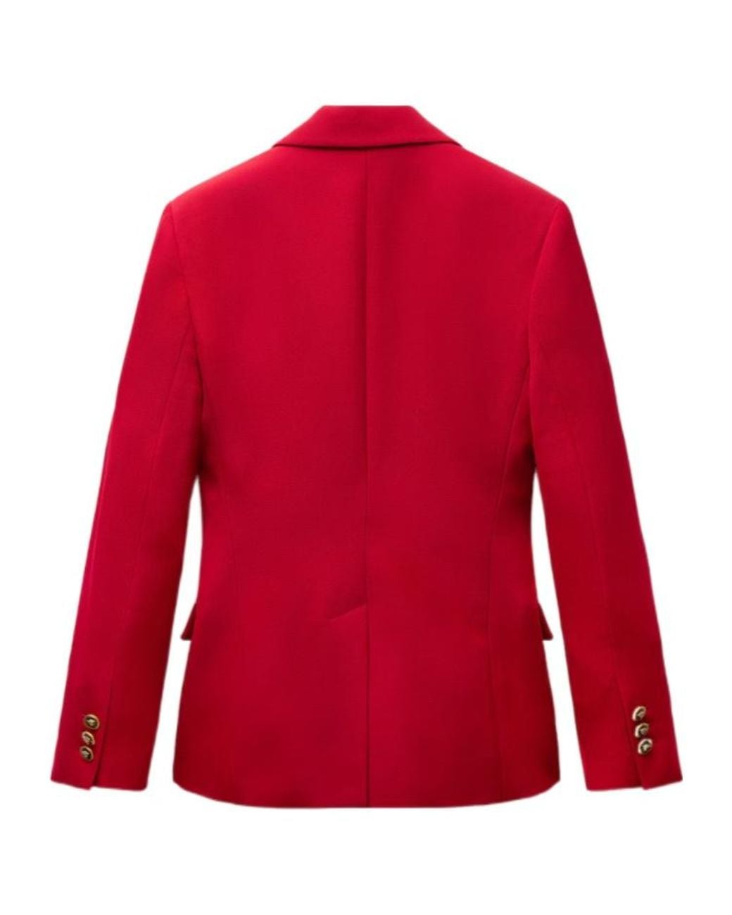Versace Red Medusa-Button Peak-Lapel Blazer