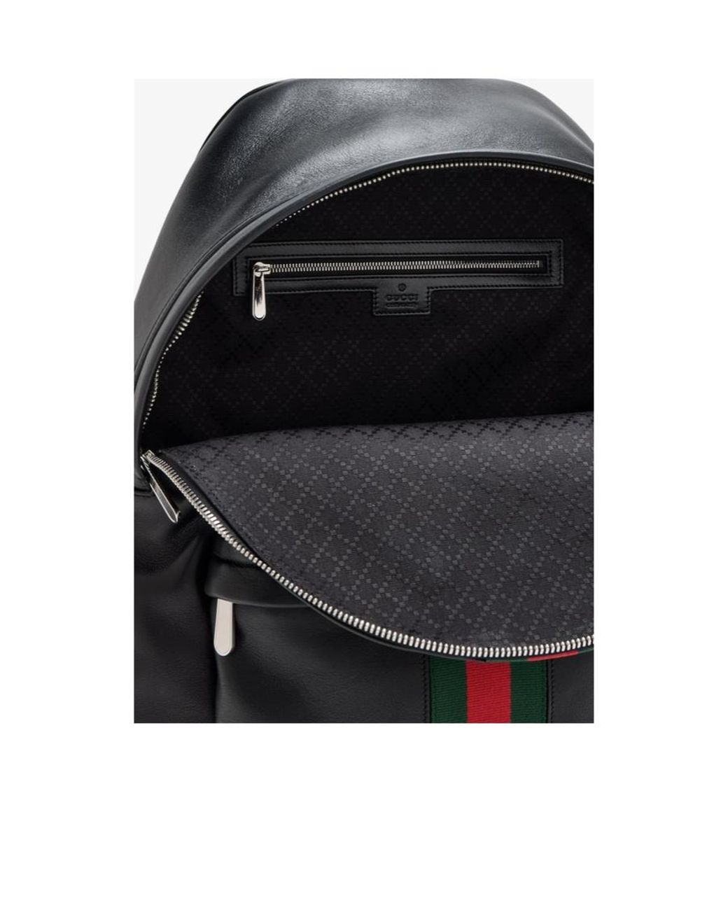 Gucci Black Web Trademark Large Backpack for men