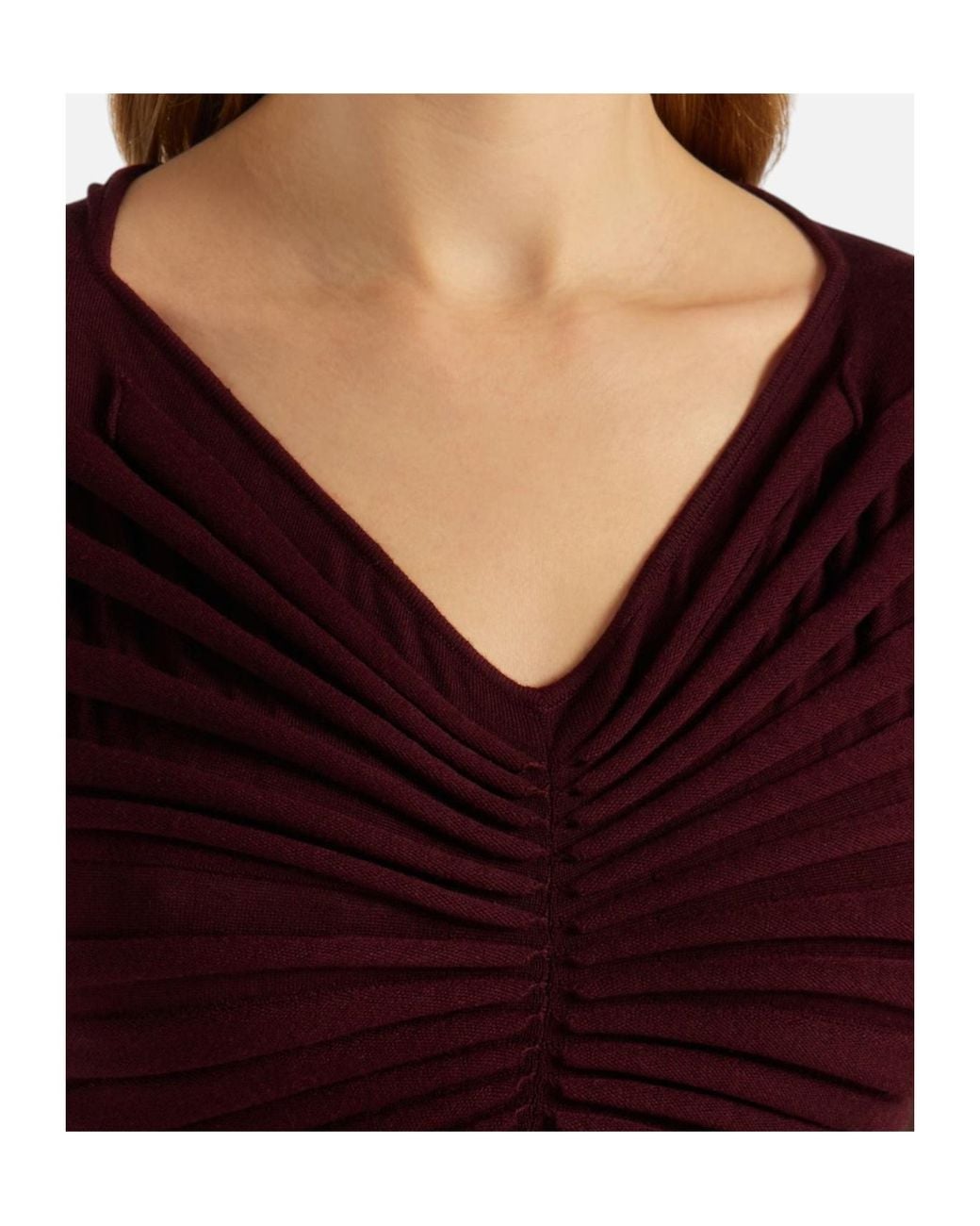 Alaïa Red V-Neck Dress