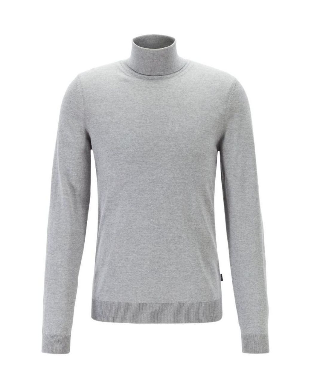 Boss Gray Turtle Neck Jumper for men