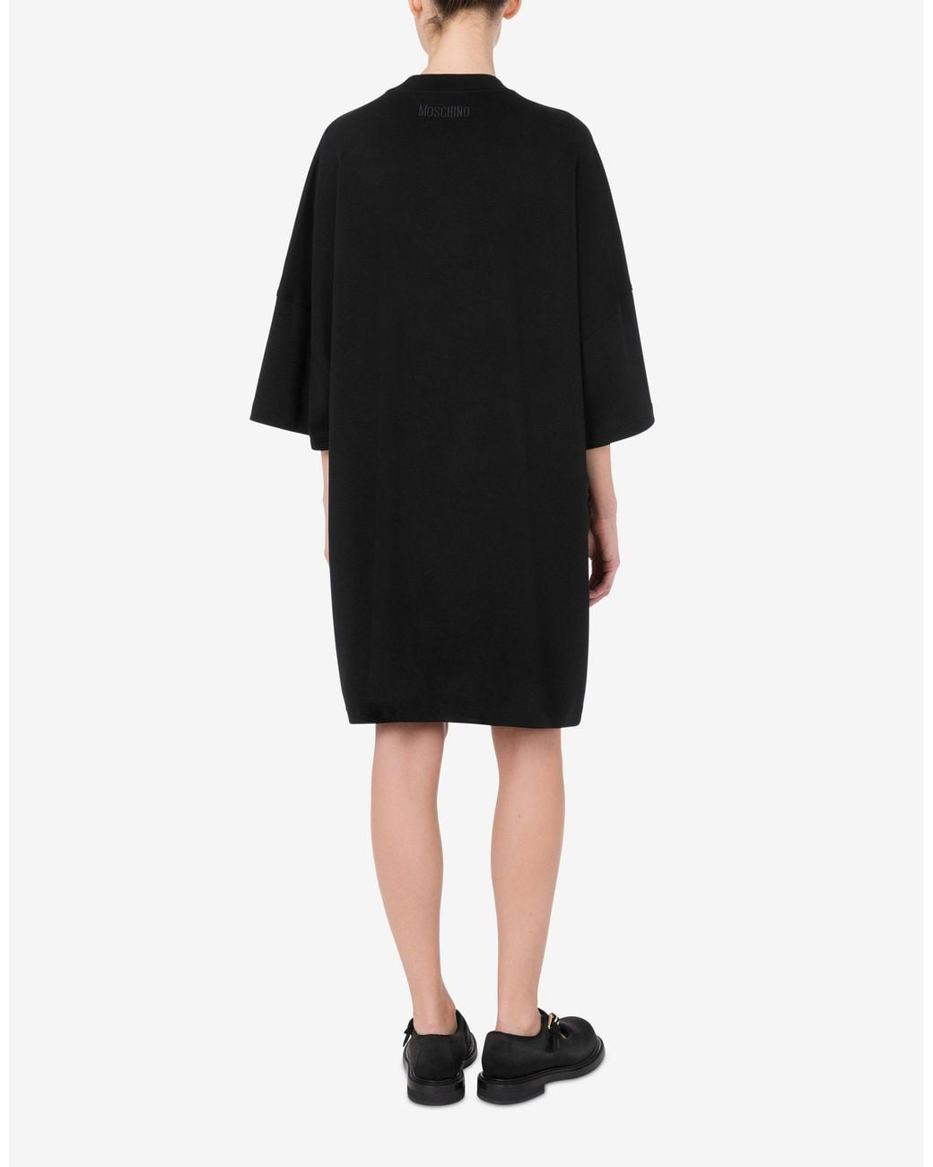 Moschino Black Logo-Print Cotton Dress