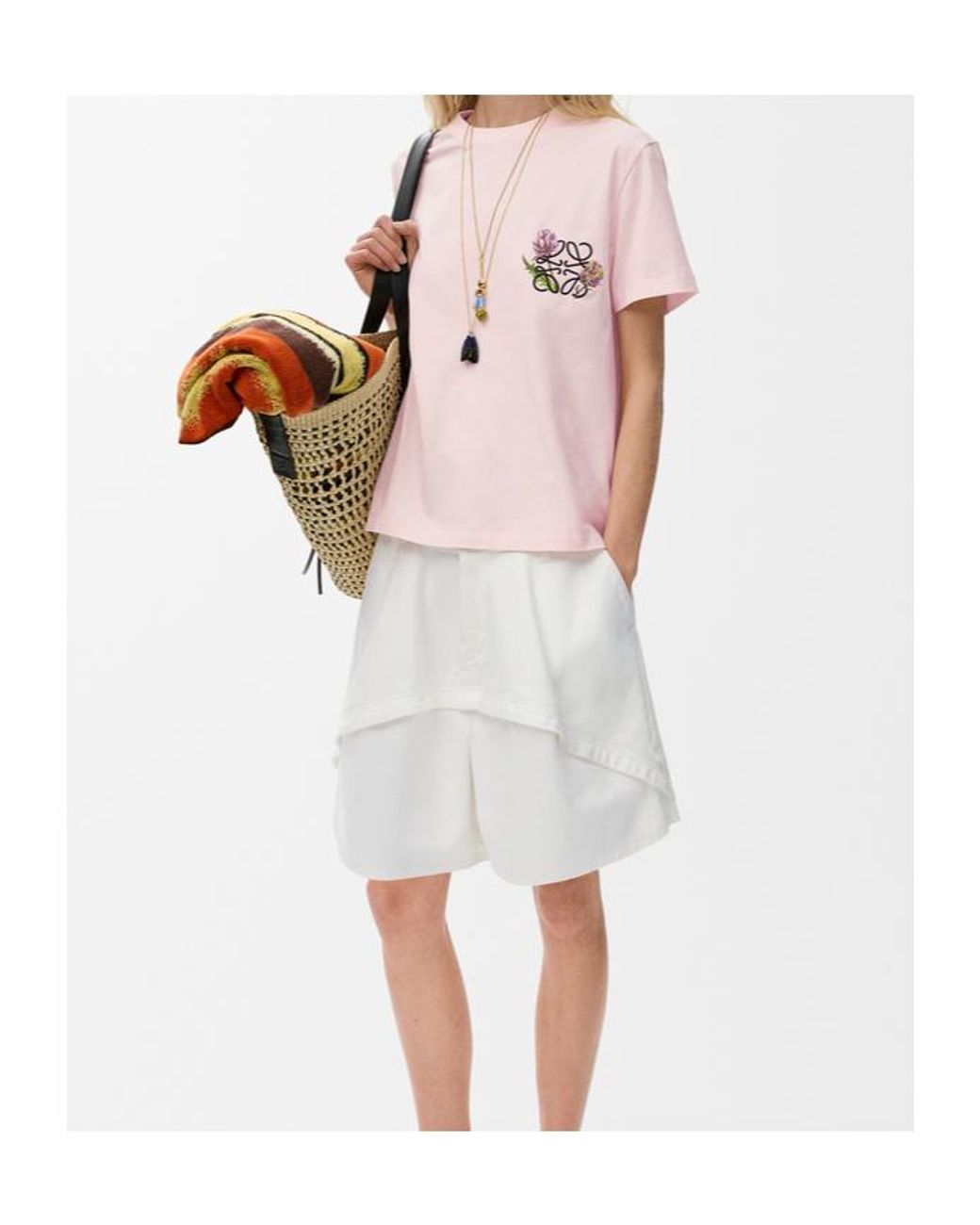 Loewe White Paulas Ibiza Denim Shorts