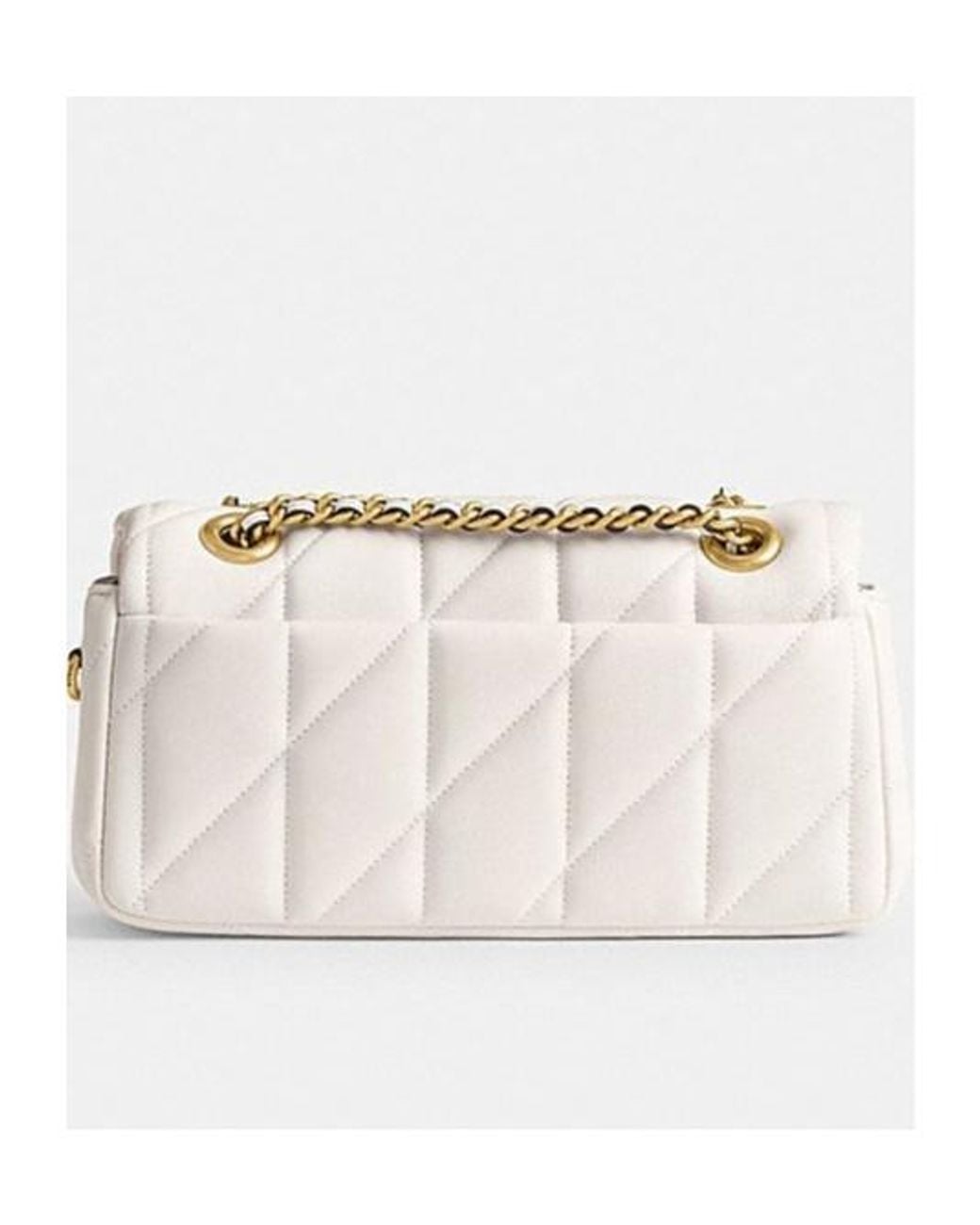 COACH Natural Tabby 20 Logo Plaque Quilted Shoulder Bag