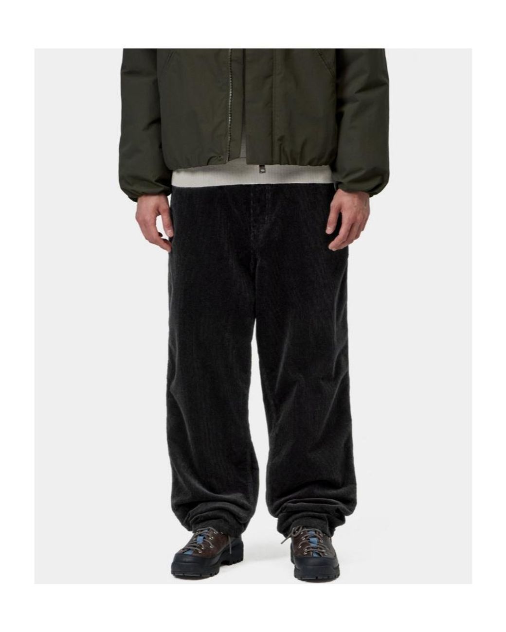 Carhartt Black Simple Corduroy Straight Pants for men