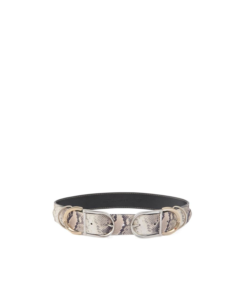 Pinko White Animal Print Belt