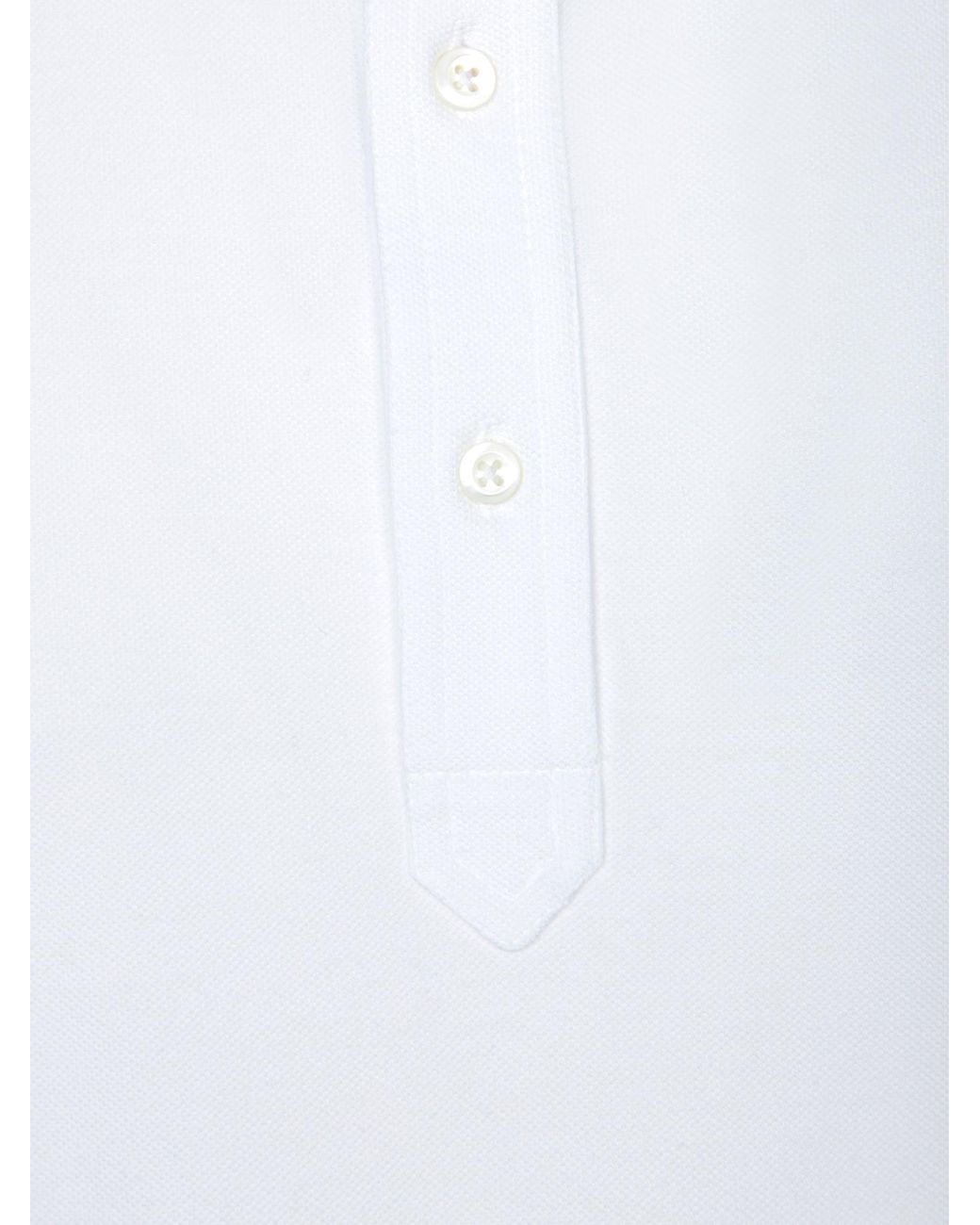 Brunello Cucinelli White Short Sleeved Straight Hem Polo Shirt for men