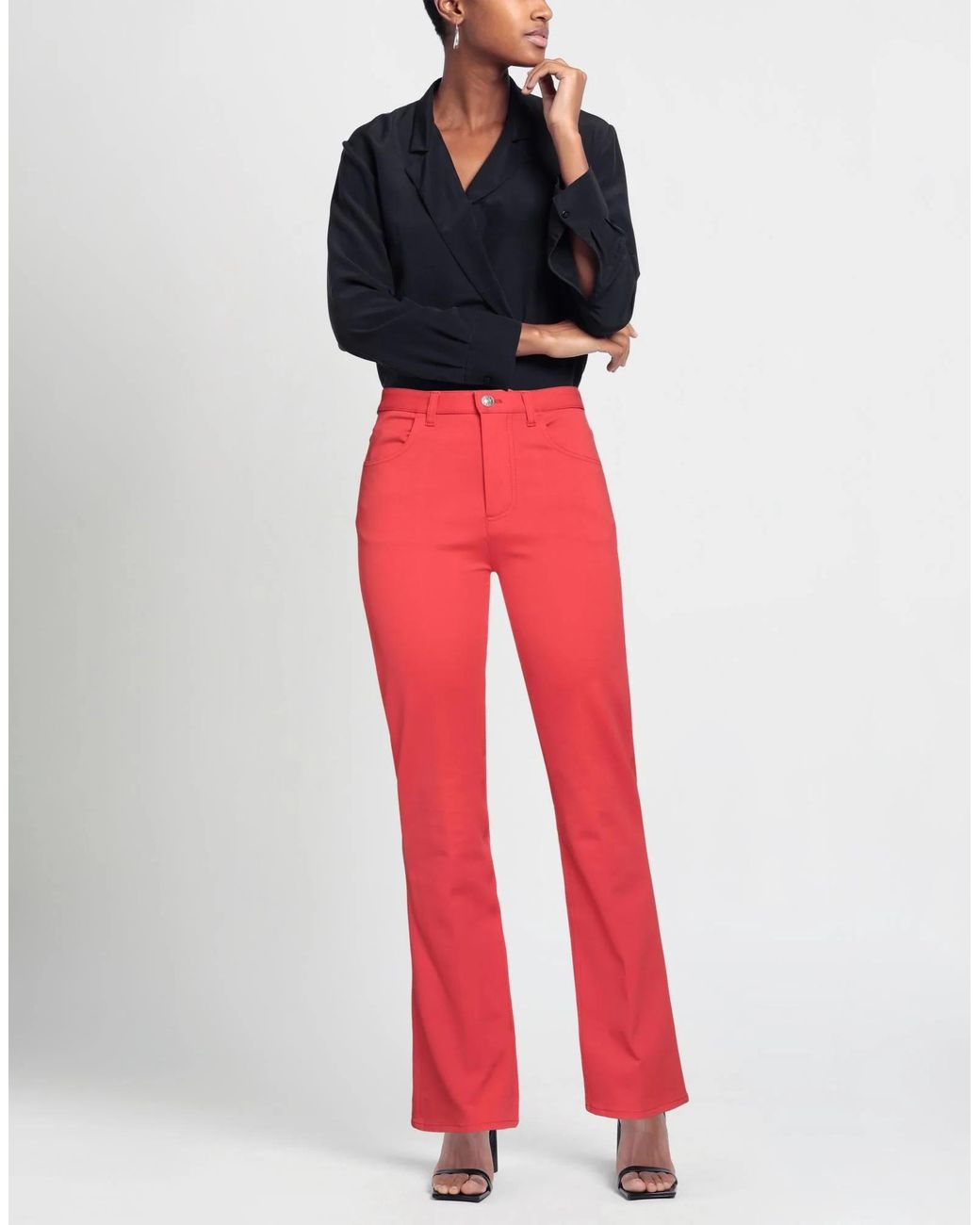 Marni Red Solid Stretch Pants
