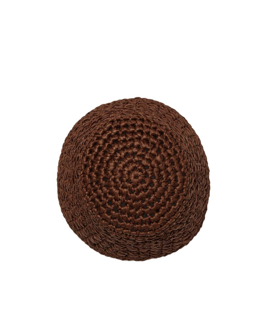 Loro Piana Brown Jasmine Crochet Raffia Bucket Hat