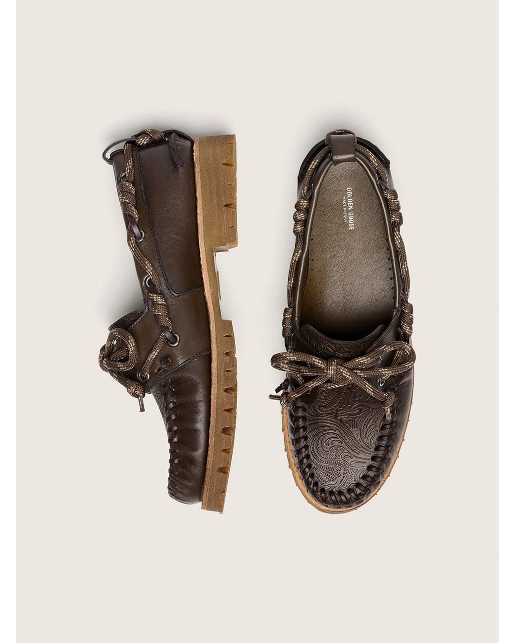 Golden Goose Deluxe Brand Brown Cruise Floral-Embossed Loafers