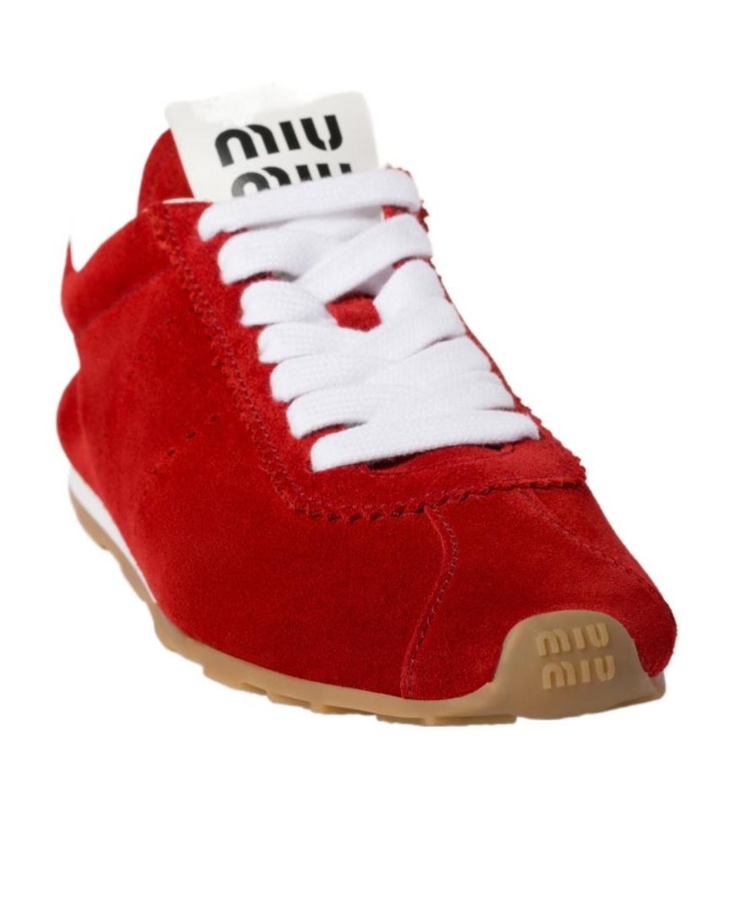 Miu Miu Red Suede Sneakers