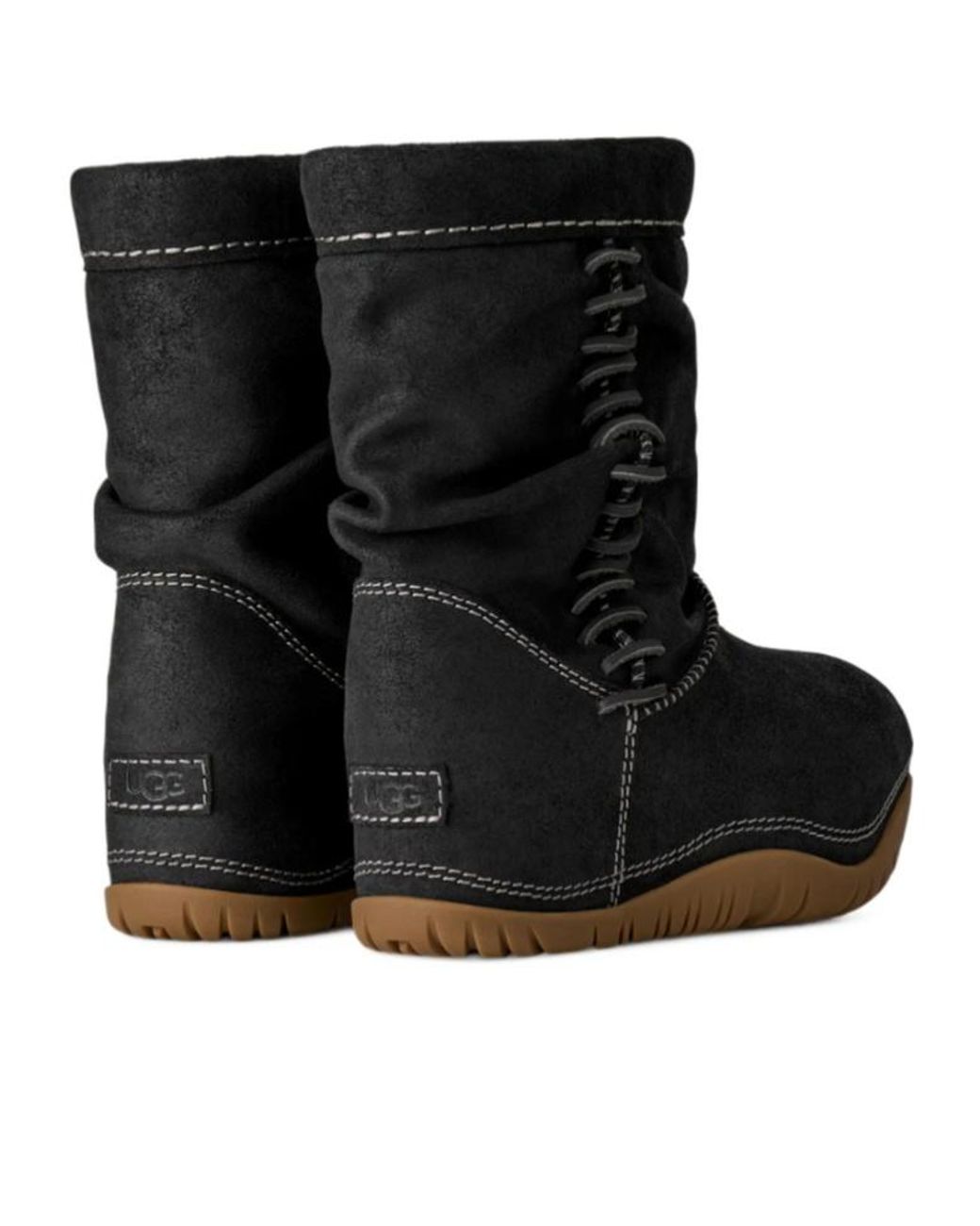 Ugg Black Exposed Stitched Boots