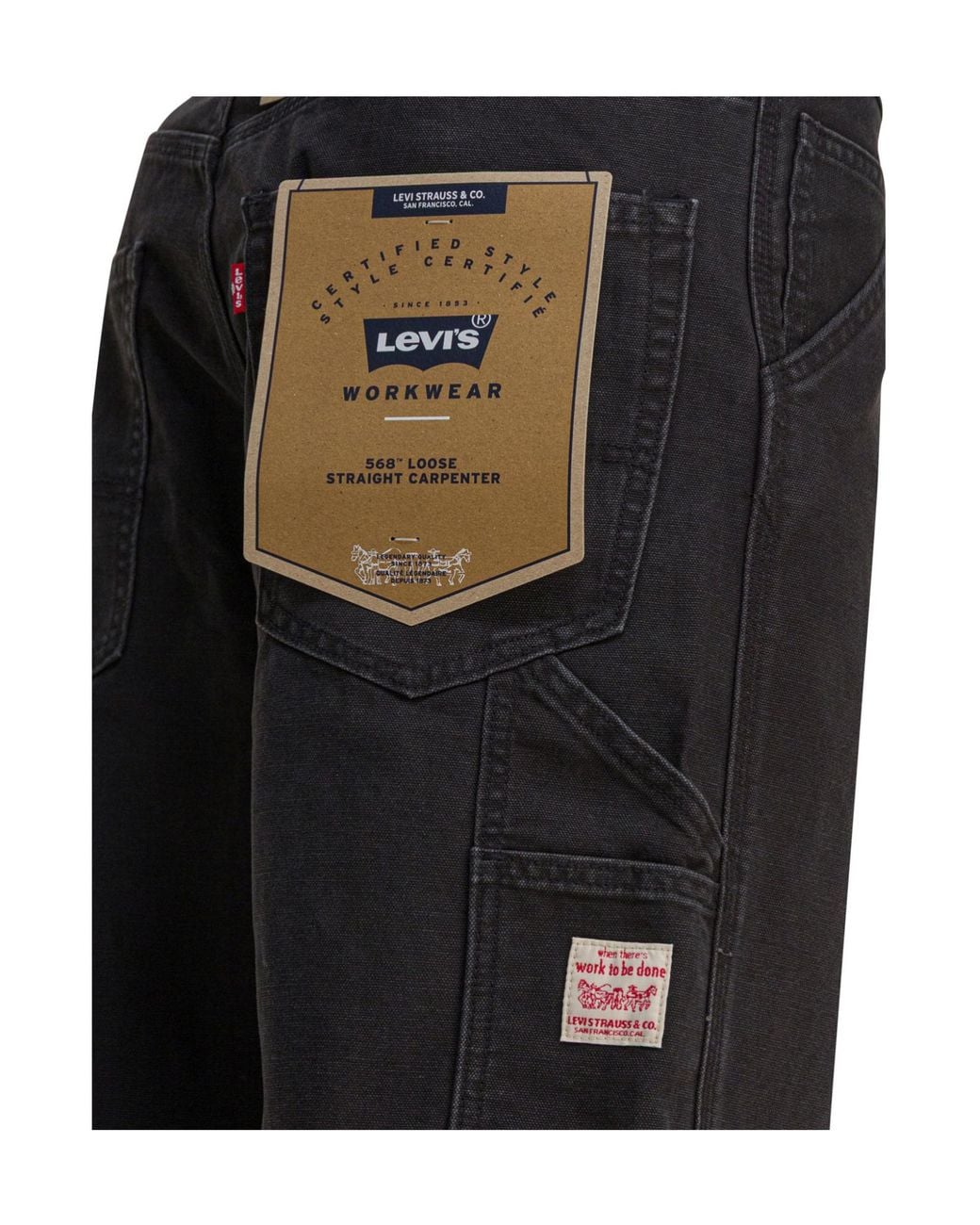 Levi's Black 568 Straight-Leg Trousers for men