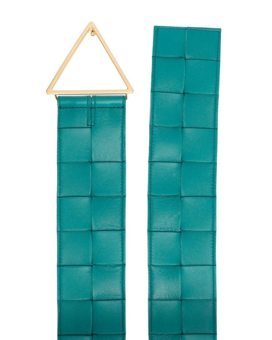 Bottega Veneta Green Maxi Intreccio Triangle-Buckle Belt