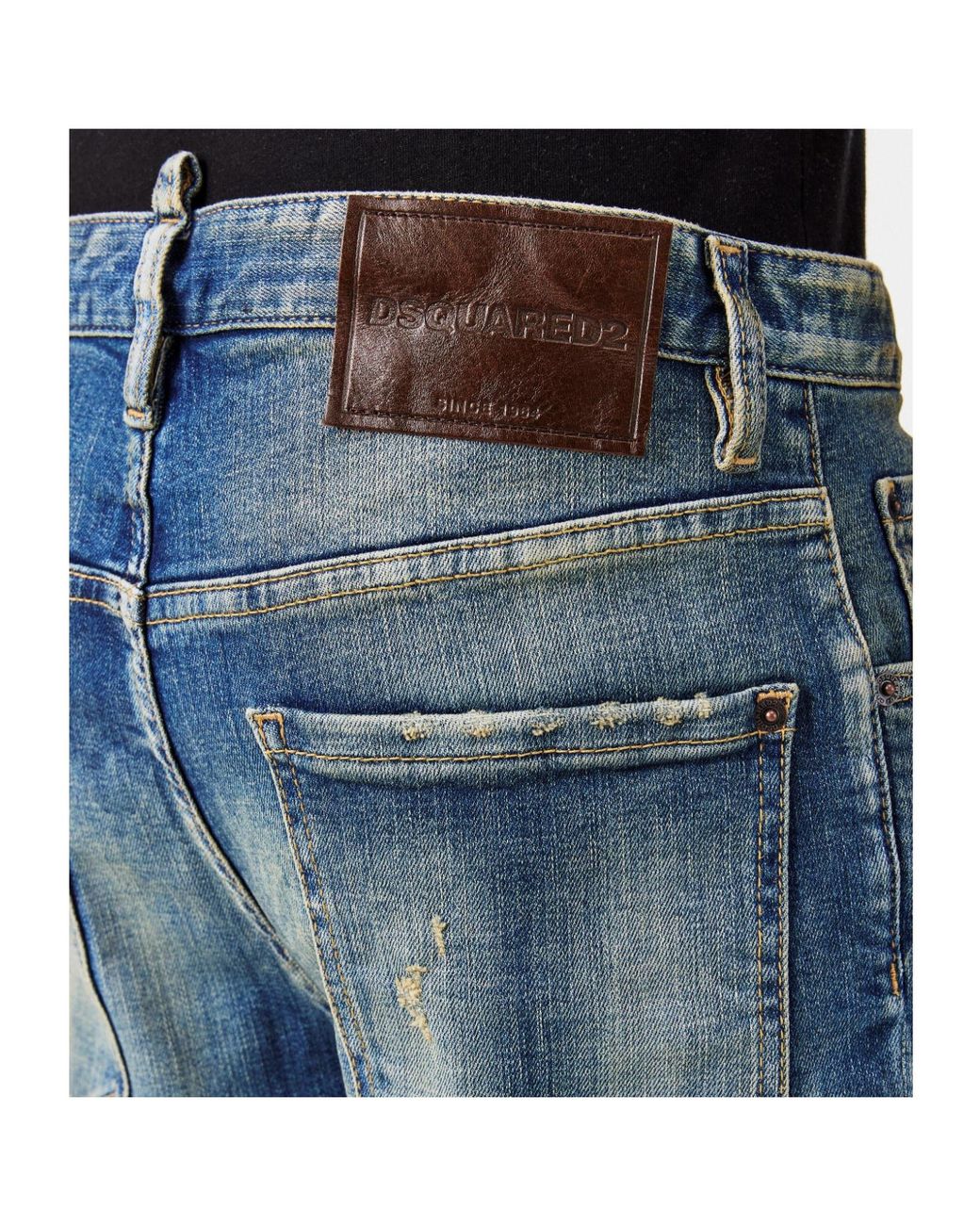DSquared² Blue Vintage Ripplewash Cropped Jeans for men