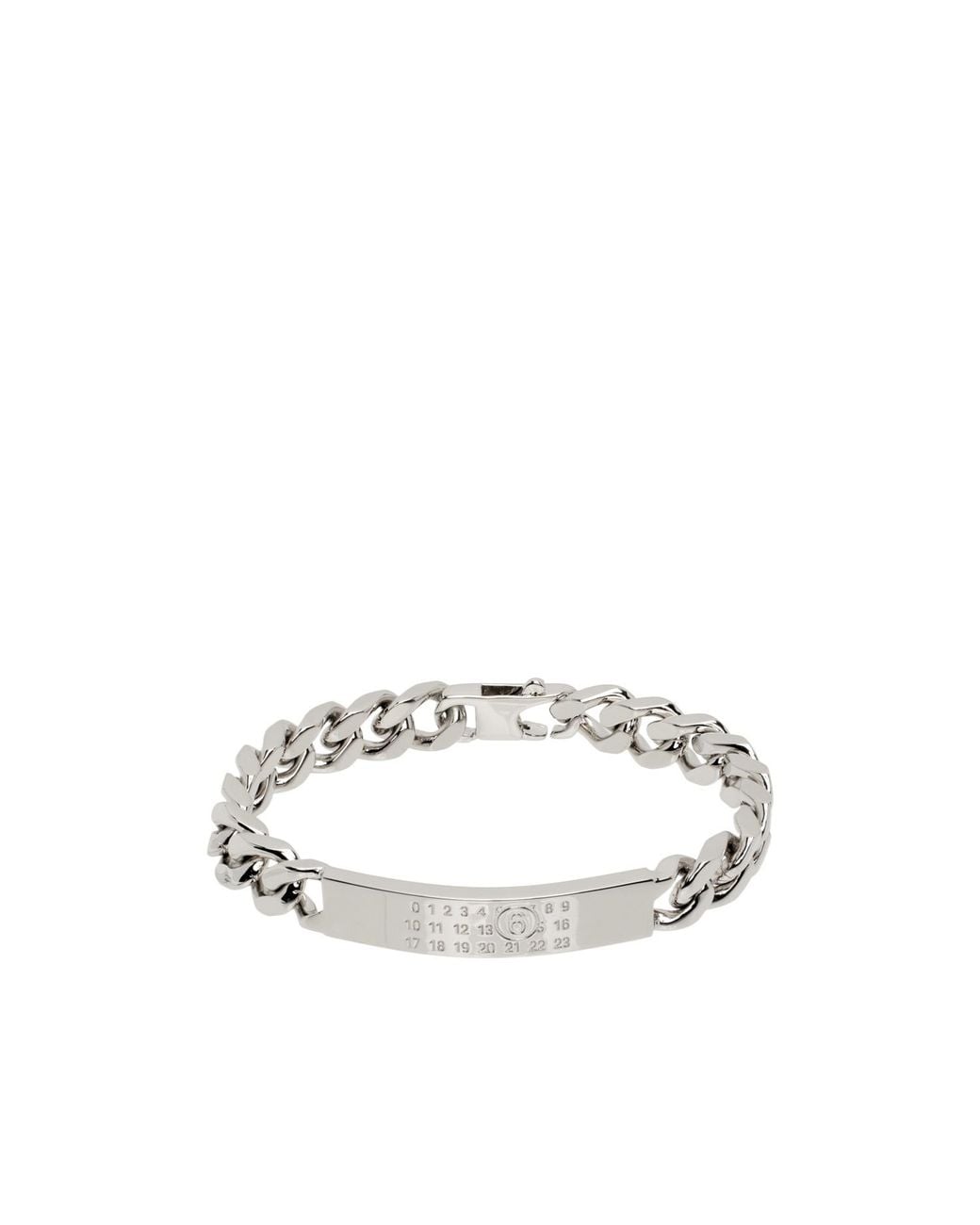 MM6 by Maison Margiela White Logo Plaque Chain Bracelet