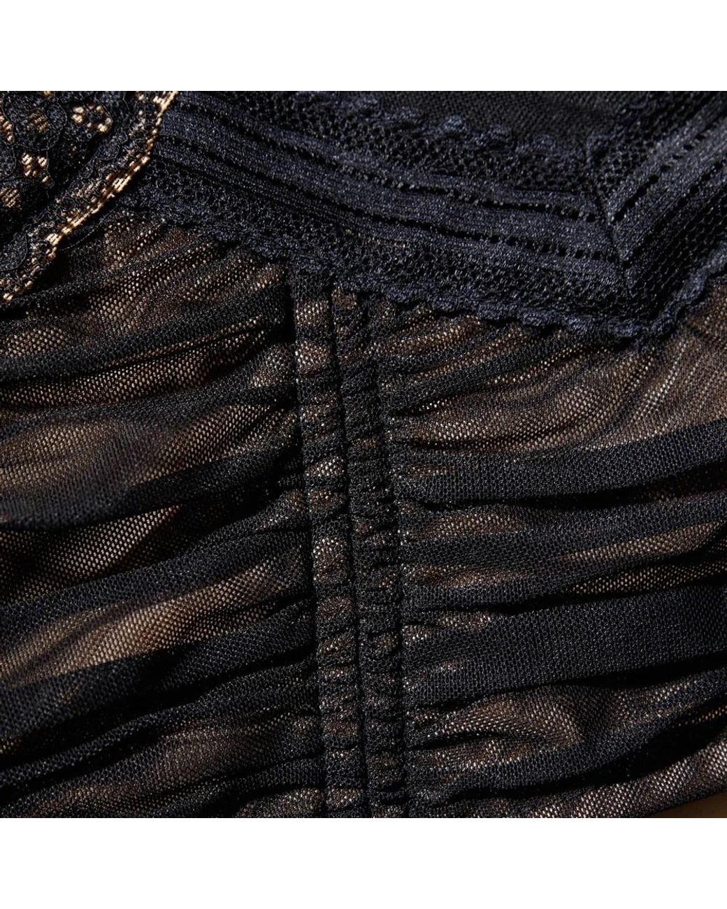 Self-Portrait Black Mesh Lace Mini Dress