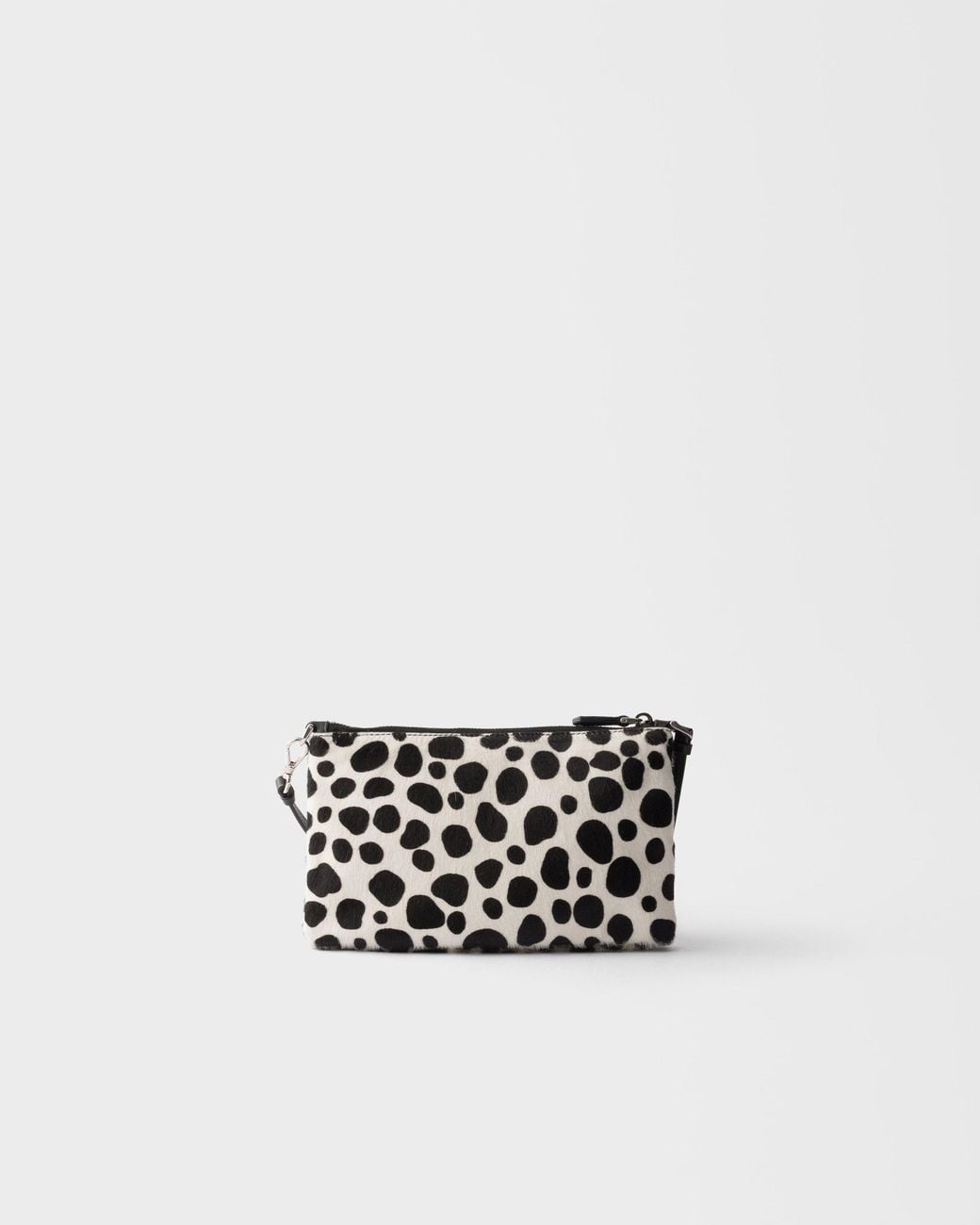 Prada White Printed Calf Hair Smartphone Pouch