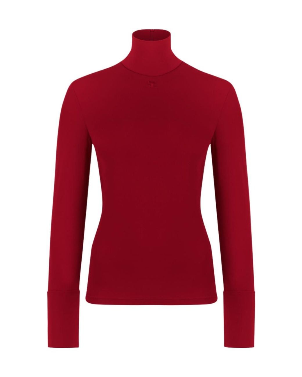 Courreges Red Courrèges High-Neck Long-Sleeve Top