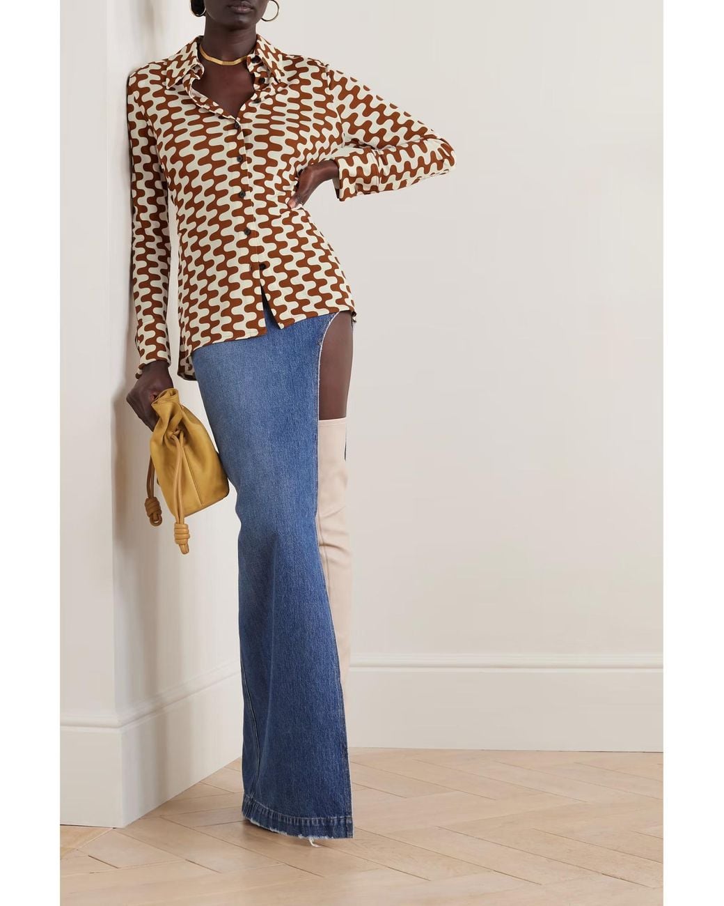 Proenza Schouler White Tie-Up Printed Shirt
