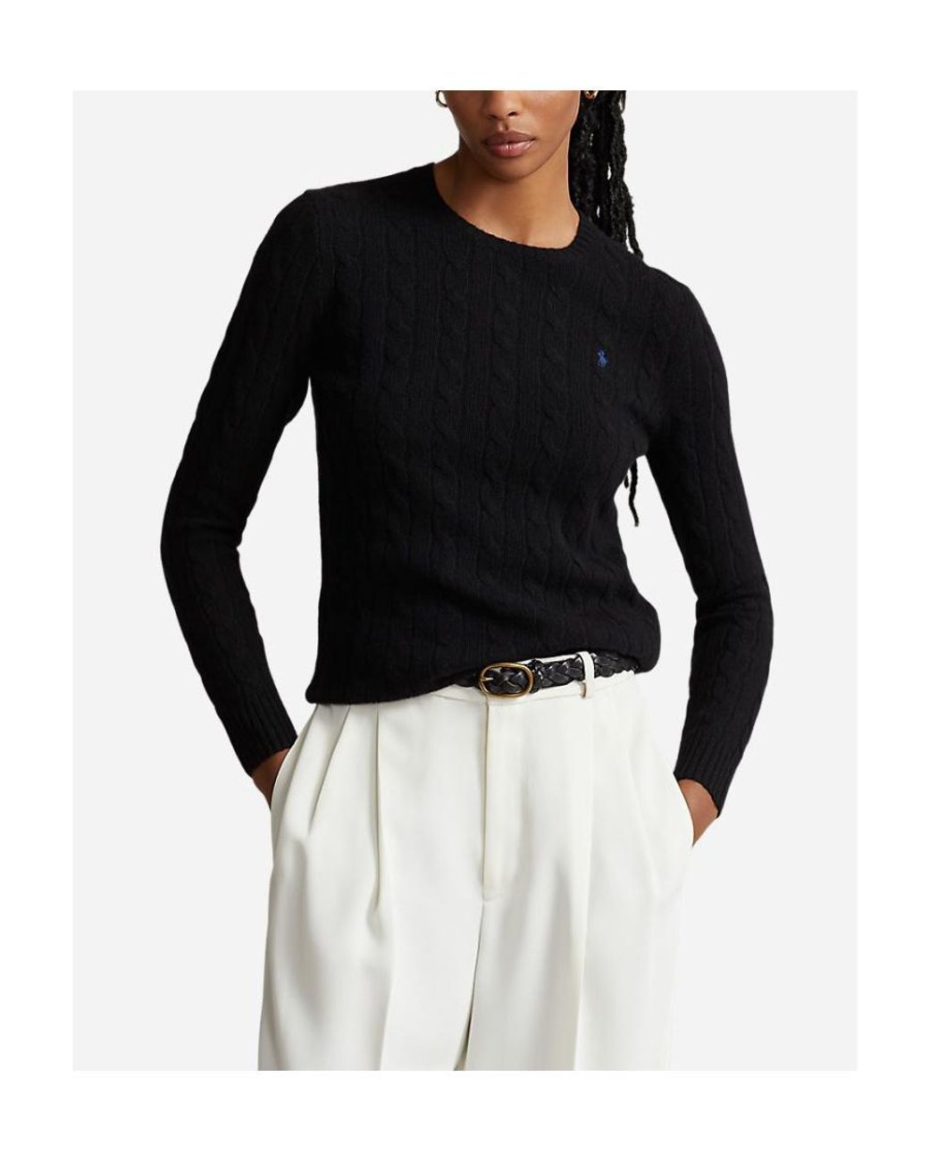 Polo Ralph Lauren Blue Pony Embroidered Cable-Knit Jumper